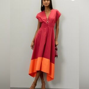 Roxsanda Collective Two Tone Midi Dress